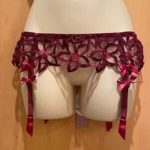 Christie's Burgundy/Pink Garter Belt
